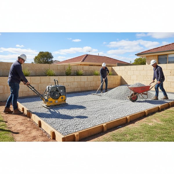 Permeable Paving - Step 2: Excavation and subgrade compaction for porous paving in Adelaide